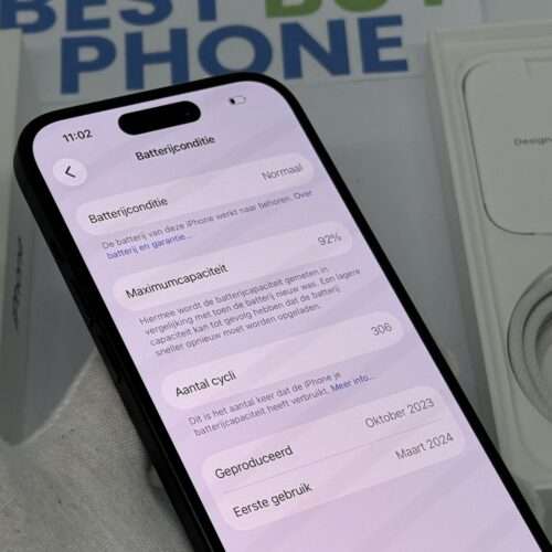 iPhone 15 128GB zwart E-sim /92% batt /zeer net /garantie