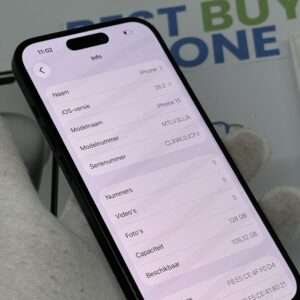 iPhone 15 128GB zwart E-sim /92% batt /zeer net /garantie