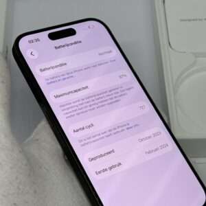 IMG_5111 iPhone 15 pro 128GB zwart /kras vrij /87% batt /garantie