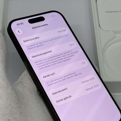 IMG_5111 iPhone 15 pro 128GB zwart /kras vrij /87% batt /garantie