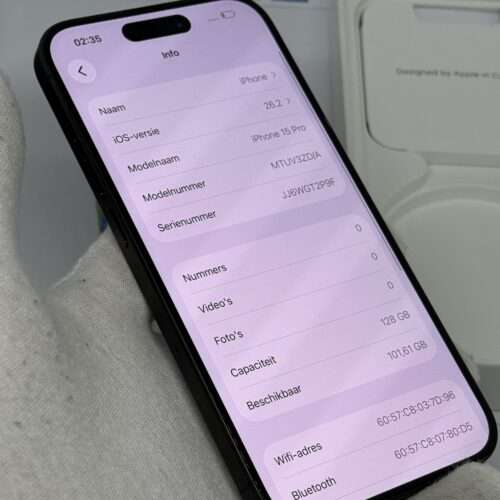 IMG_5112 iPhone 15 pro 128GB zwart /kras vrij /87% batt /garantie