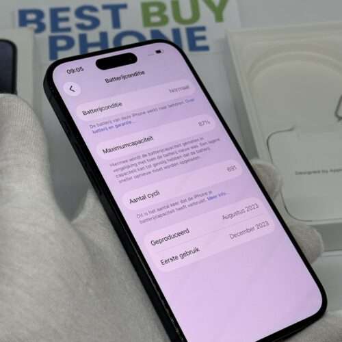 IMG_6030 iPhone 15 pro 256GB blauw /krasvrij glas /87% batt /garantie