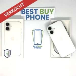 iPhone 16 128GB wit /100% batt /krasvrij /garantie