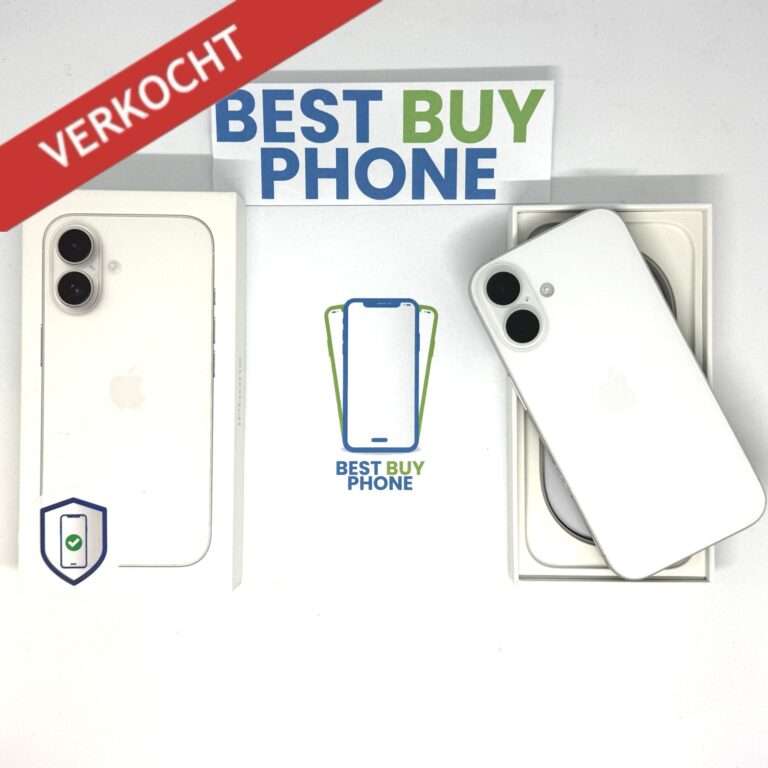 iPhone 16 128GB wit /100% batt /krasvrij /garantie