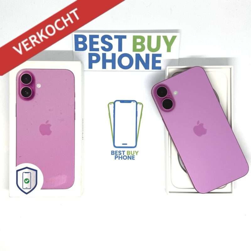 iPhone 16 plus 128GB roze /krasvrij /98% batt /garantie