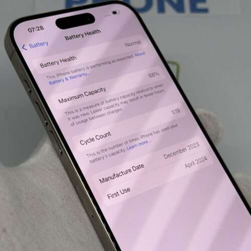 iPhone 15 pro 256GB naturel /zeer net /88% batt /garantie