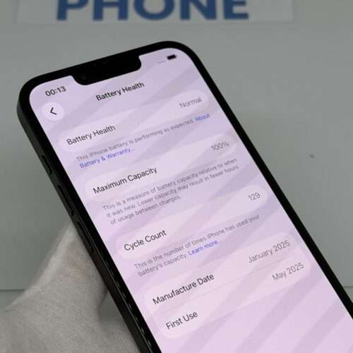 iPhone 16E 128GB zwart /krasvrij /100% batt /garantie