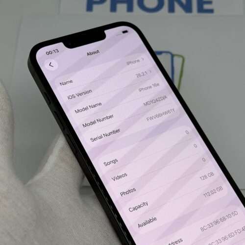 iPhone 16E 128GB zwart /krasvrij /100% batt /garantie