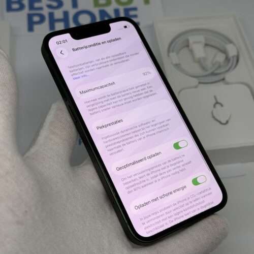 iPhone 13 mini 256GB groen /92% batt /krasvrij /garantie