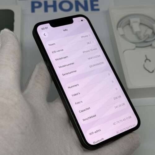 iPhone 13 mini 256GB groen /92% batt /krasvrij /garantie
