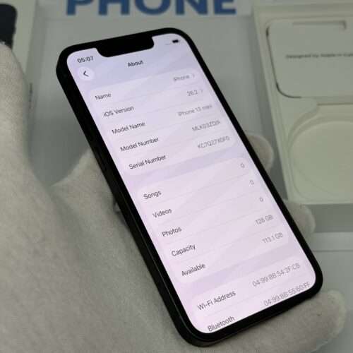 IMG_0091 iPhone 13 mini 128GB zwart /85% batt /krasvrij scherm/garantie