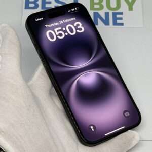 iPhone 16 128GB zwart /krasvrij /100% batt /garantie