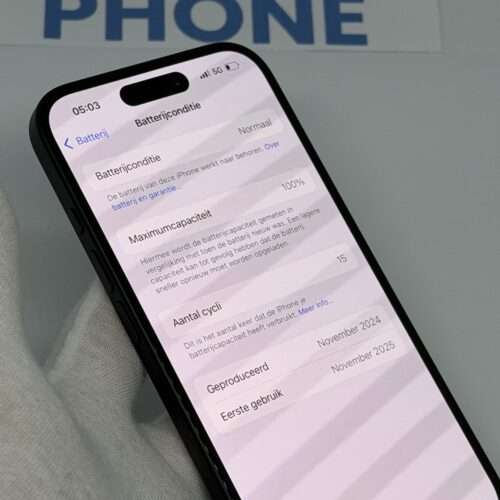 iPhone 16 128GB zwart /krasvrij /100% batt /garantie
