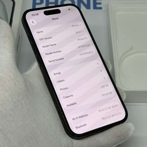 iPhone 15 256GB zwart /90% batt /krasvrij scherm /garantie