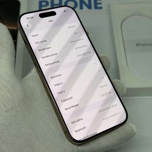iPhone 16 Pro 256GB goud /licht gebruikt /92% batt /garantie
