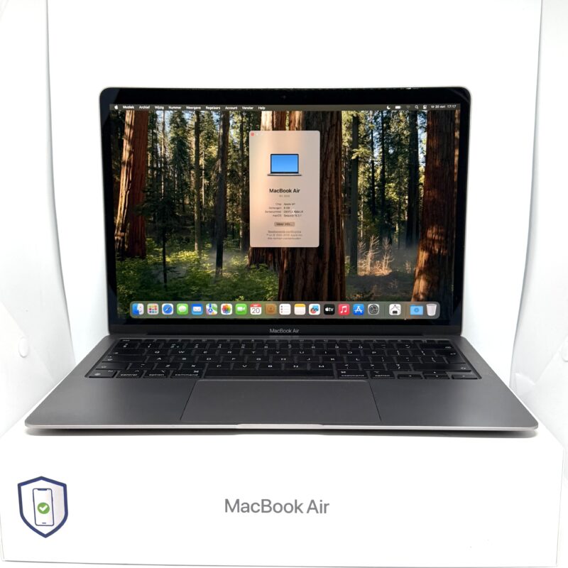 MacBook Air M1 256GB grijs /zeer net/88% batt /garantie