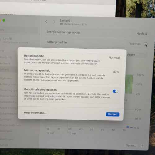 MacBook Air M1 256GB grijs /zeer net/88% batt /garantie