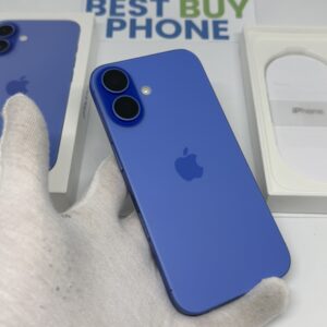 iPhone 16 128GB blauw /krasvrij glas /100% batt /garantie