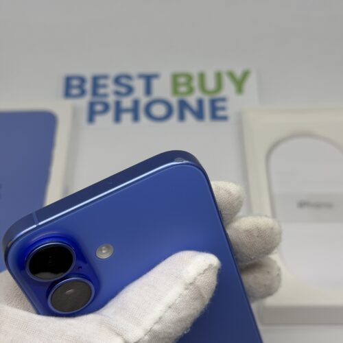 iPhone 16 128GB blauw /krasvrij glas /100% batt /garantie