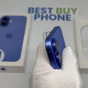 iPhone 16 128GB blauw /krasvrij glas /100% batt /garantie