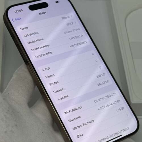 iPhone 16 Pro 256GB goud E-sim /91% batt /krasvrij /garantie