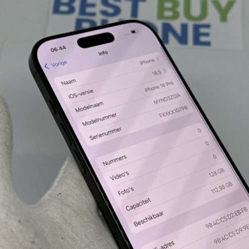 iPhone 16 Pro 128GB zwart /94% batt /krasvrij scherm /garantie