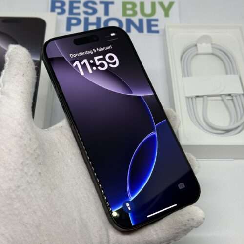 IMG_5493 iPhone 16 Pro 128GB zwart /100% batt /krasvrij scherm /garantie