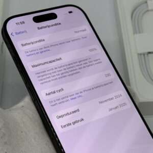 IMG_5494 iPhone 16 Pro 128GB zwart /100% batt /krasvrij scherm /garantie