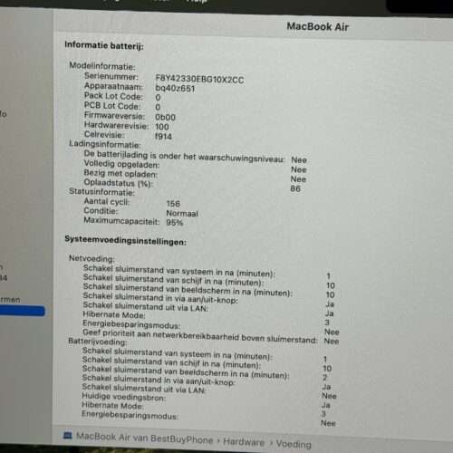 IMG_5525 2 MacBook Air M3 512GB blauw /16GB ram /krasvrij /95% batt /garantie