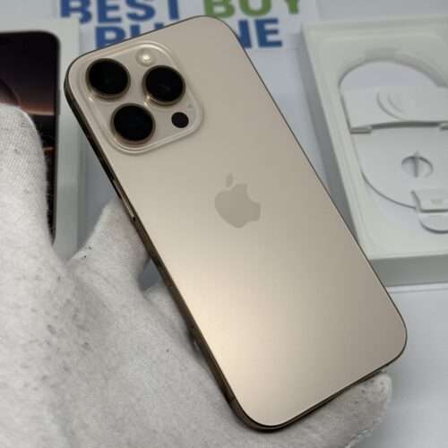 iPhone 16 Pro 128GB goud /krasvrij /92% batt /garantie