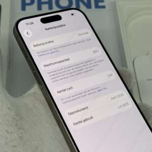 iPhone 15 Pro 256GB naturel /krasvrij /99% batt /garantie