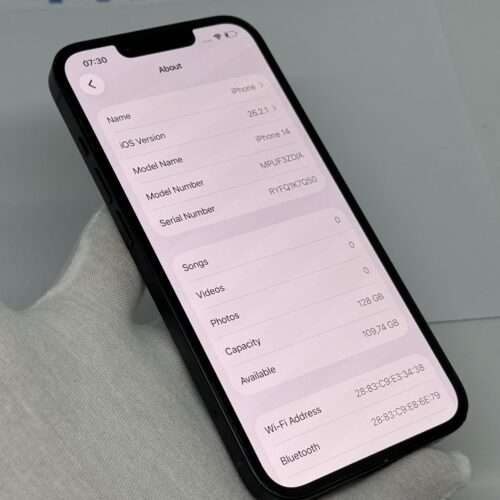 iPhone 14 128GB zwart /krasvrij scherm /89% batt /garantie