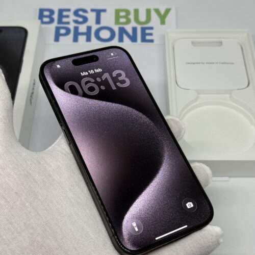 iPhone 15 pro 256GB zwart /krasvrij glas /93% batt /garantie