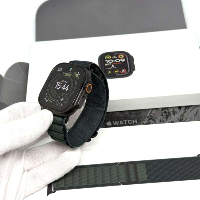 Apple Watch Ultra 2 zwart /groene Alpine Loop /100% batt /garantie
