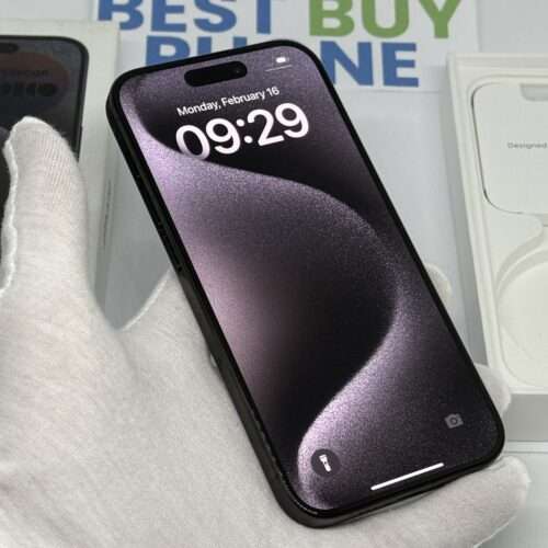 iPhone 15 pro 128GB zwart /krasvrij /100% batt /garantie