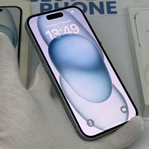 iPhone 15 256GB blauw /100% batt /krasvrij /garantie