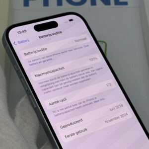 iPhone 15 256GB blauw /100% batt /krasvrij /garantie