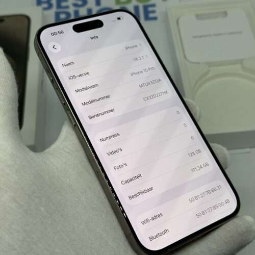 iPhone 15 Pro 128GB naturel /krasvrij glas /88% batt /garantie