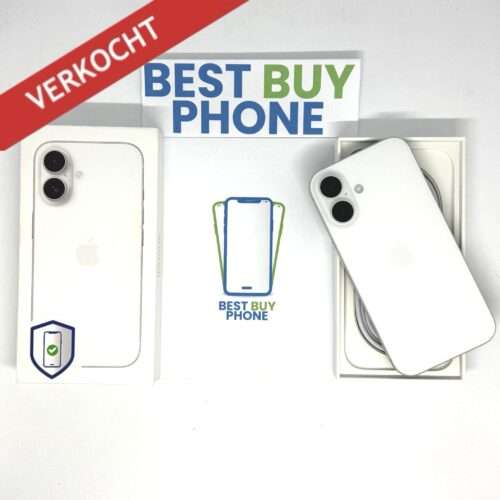 iPhone 16 128GB wit /100% batt /krasvrij /garantie