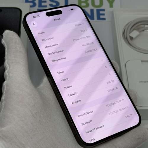 iPhone 15 Pro Max 256GB zwart /kras vrij /90% batt /garantie