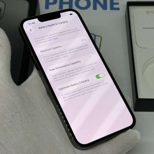 iPhone 13 Pro 128GB grijs /krasvrij /91% batt /garantie