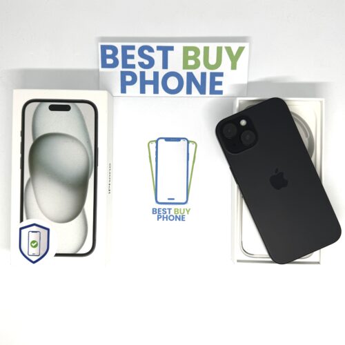 iPhone 15 128GB zwart /krasvrij /86% batt /garantie