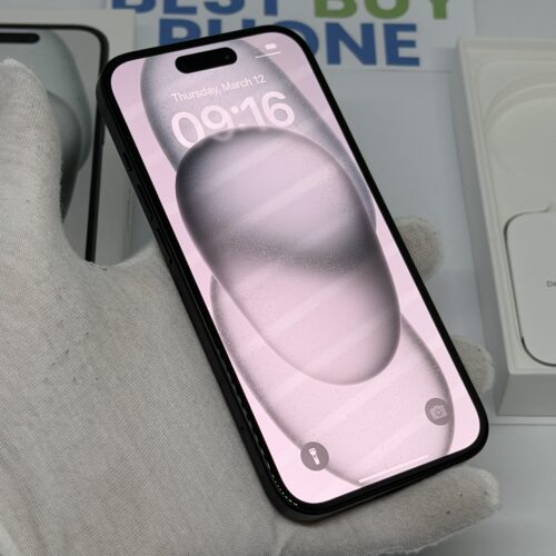 iPhone 15 128GB zwart /krasvrij /86% batt /garantie