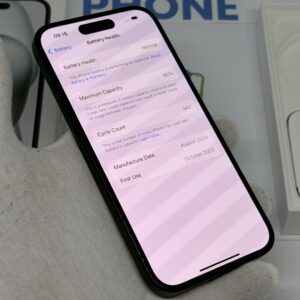 iPhone 15 128GB zwart /krasvrij /86% batt /garantie