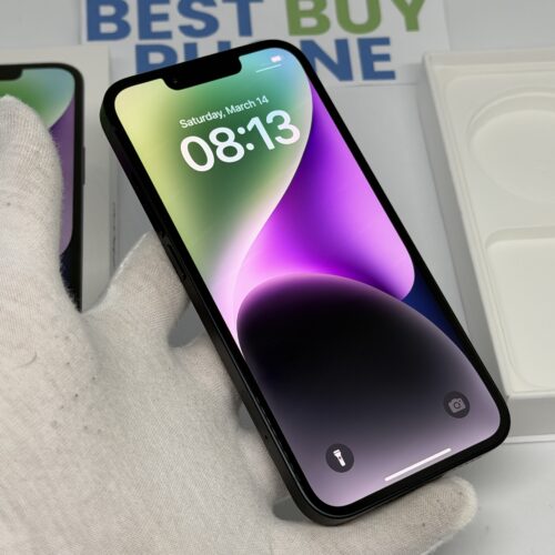 iPhone 14 128GB zwart /krasvrij scherm /100% batt /garantie