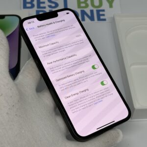 iPhone 14 128GB zwart /krasvrij scherm /100% batt /garantie