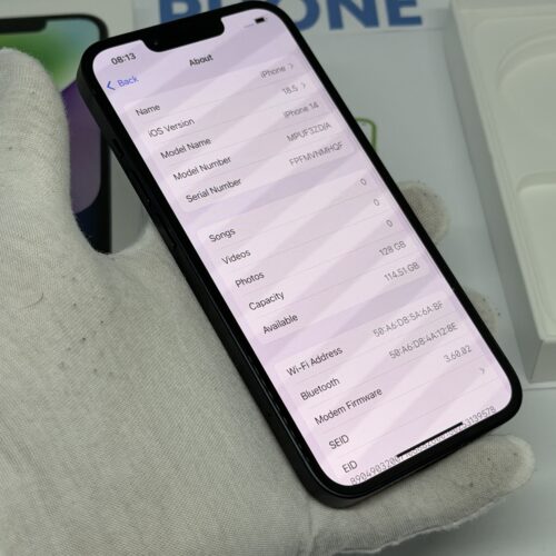 iPhone 14 128GB zwart /krasvrij scherm /100% batt /garantie