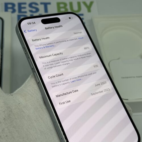 iPhone 15 256GB blauw /86% batt /krasvrij glas /garantie