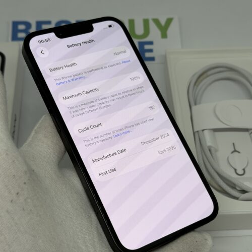iPhone 16E 128GB zwart /100% batt /zeer net /garantie