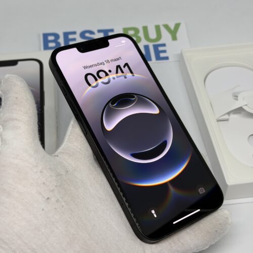 iPhone 16E 128GB zwart /krasvrij /100% batt /garantie